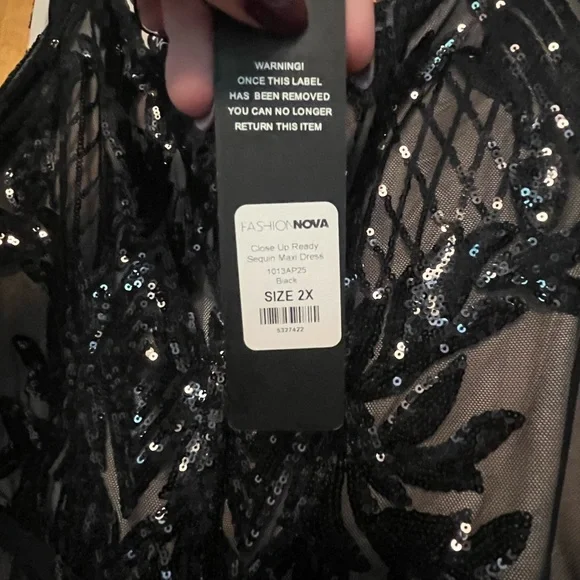 Fashion Nova Black Sequin Maxi Dress - Picture 4 of 5